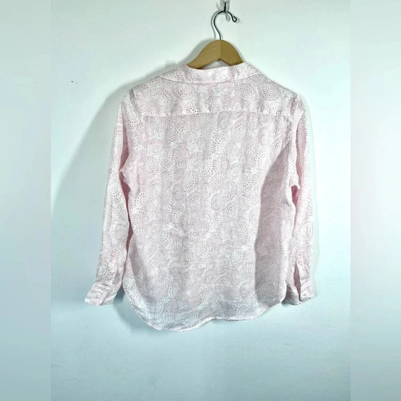 Frank & Eileen "Eileen" Classic Linen Relaxed Button-Up Floral Shirt Size Small - Picture 8 of 11